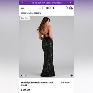 New with tags! Marleigh Formal sequin scroll dress Sz.xs